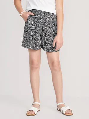 Mid-Rise Printed Pull-On Shorts for Girls