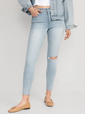 High-Waisted Rockstar Super Skinny Ripped Jeans