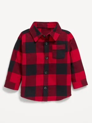 Long-Sleeve Plaid Pocket Shirt for Baby
