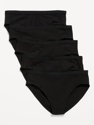 High-Waisted Cotton Bikini Underwear 5-Pack for Women