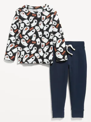 Unisex Long-Sleeve Printed T-Shirt & Jogger Pants Set for Toddler