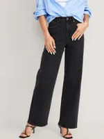 Extra High-Waisted Wide-Leg Black Jeans for Women
