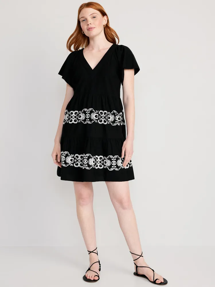 Embroidered Swing Dress