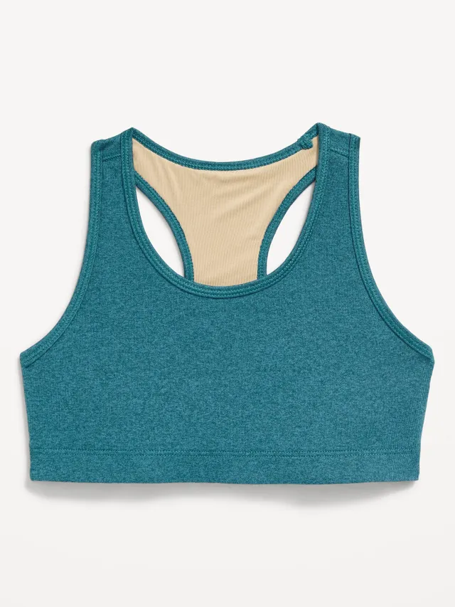 Old Navy PowerPress Mesh-Trim Racerback Sports Bra for Girls