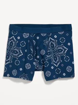 Soft-Washed Built-In Flex Printed Boxer-Briefs Underwear for Men - 4.5-inch inseam