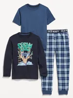 3-Piece Graphic Pajama Jogger Pants Set for Boys