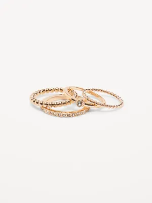 Gold-Plated Ring 4-Pack for Women