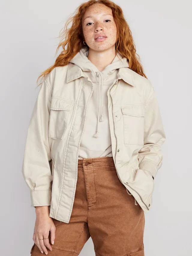 Twill Oversized Belted Utility Jacket