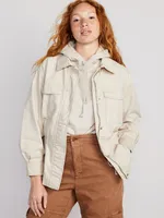 Cinched-Waist Utility Jacket