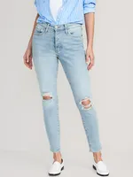 High-Waisted Button-Fly OG Straight Extra-Stretch Ankle Jeans for Women