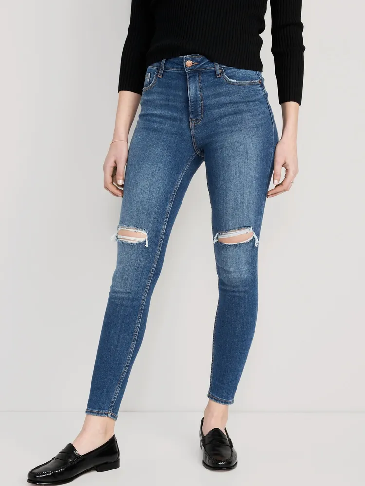 Old Navy Women's High-Waisted Rockstar Super Skinny Jeans - Blue - Size 2