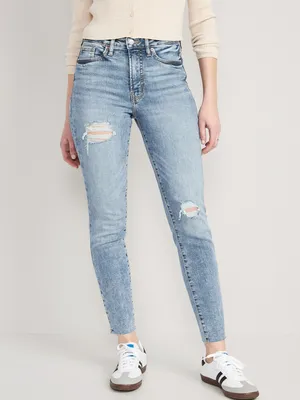 HSMQHJWE Womens Jeans Size 18 Womens Tall Size Pants Denim High Large  Ripped Fashion Baggy Pocket Jeans Jeans Women Elastic Waisted Plus Size  Pants