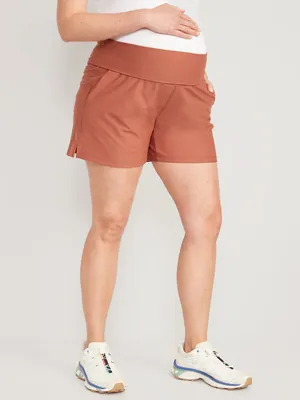 Old Navy Maternity Rollover-Waist Linen-Blend Shorts - 3.5-inch inseam
