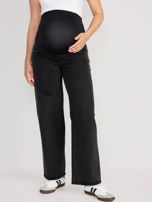 Maternity Full Panel Wide-Leg Jeans