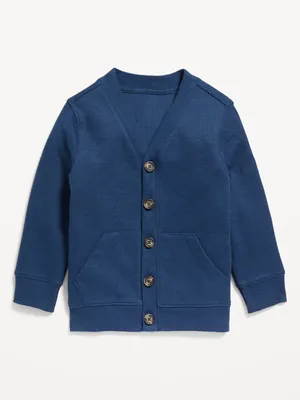 Button-Front French Rib Cardigan Sweater for Toddler Boys