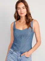 Fitted Jean Cropped Top for Women