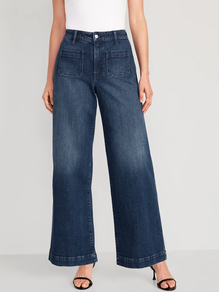 Extra High-Waisted Baggy Wide-Leg Non-Stretch Jeans