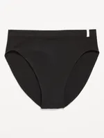 High-Waisted French-Cut Seamless Rib-Knit Bikini Underwear