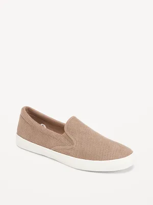 Perforated Faux-Suede Sneakers for Women
