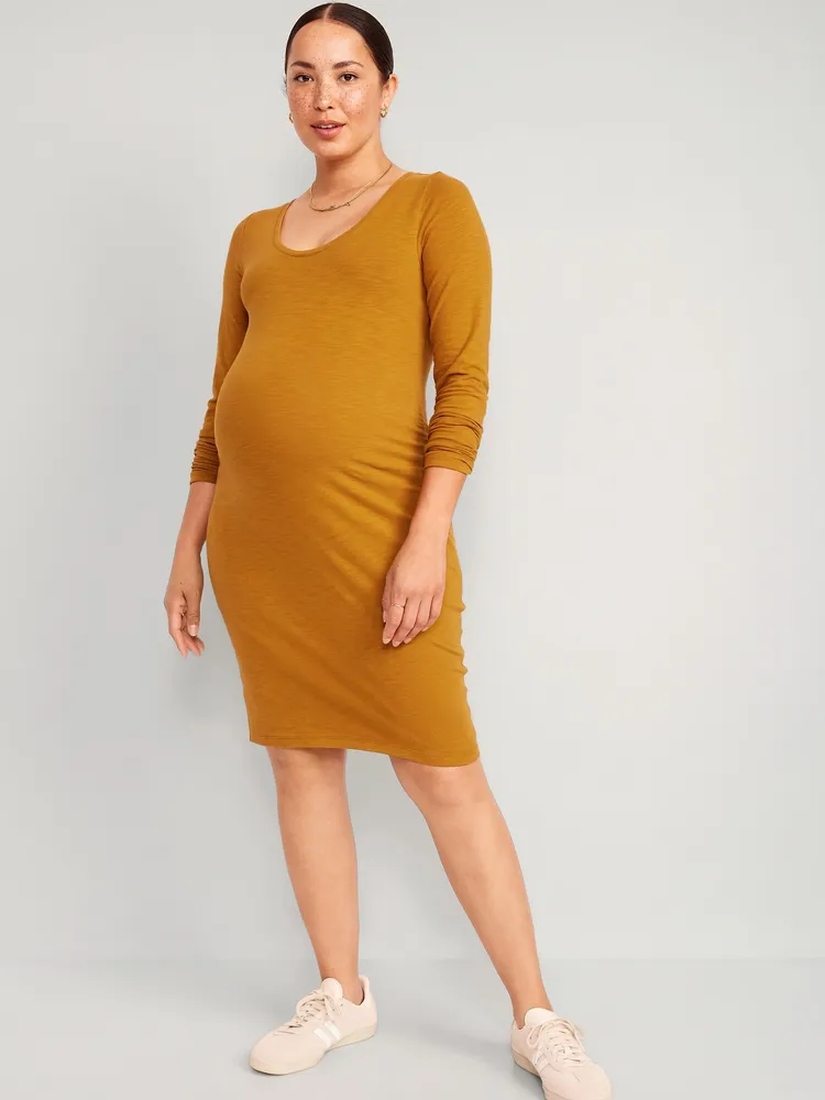 Maternity Long-Sleeve Jersey Bodycon Dress