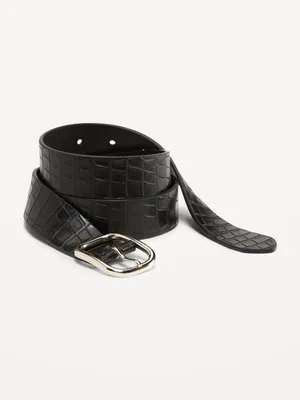 Croc Embossed Belt For Women (1 1/4 Inches