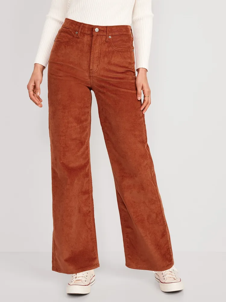 High-Waisted Wide Leg Corduroy Pants