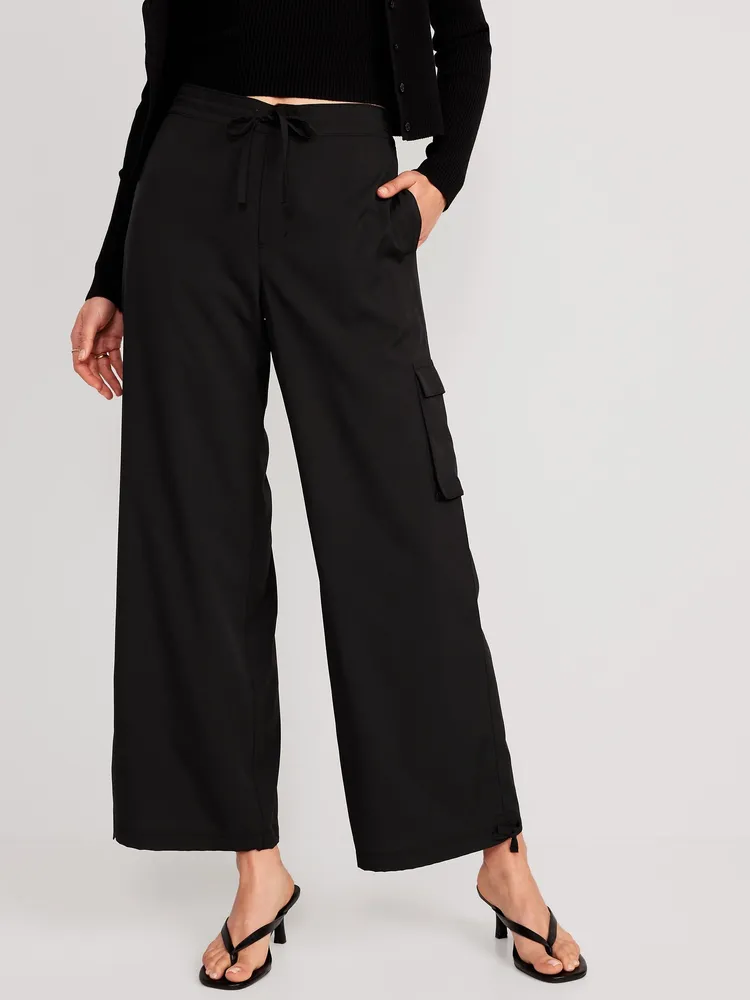 Old Navy Black High-Waisted StretchTech Cargo Jogger Pants - L