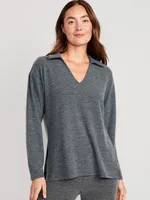 Rib-Knit Lounge Sweater