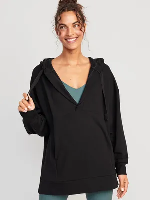 Oversized Live-In French-Terry Tunic Hoodie for Women