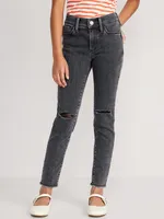 High-Waisted Rockstar 360 Stretch Ripped Jeggings for Girls