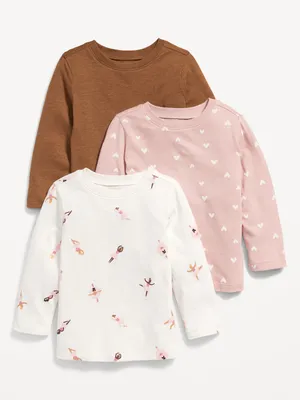 3-Pack Unisex Long-Sleeve T-Shirt for Toddler