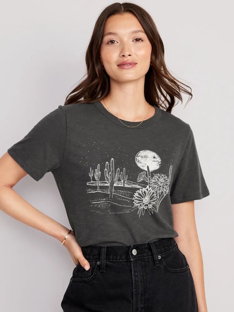 Old Navy EveryWear Slub-Knit Graphic T-Shirt for Women