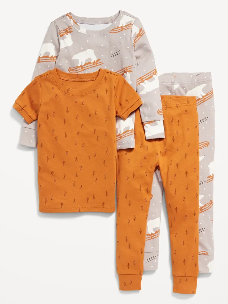 Old Navy Unisex 4-Piece Printed Snug-Fit Pajama Set for Toddler & Baby