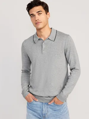 Long-Sleeve Polo Pullover Sweater