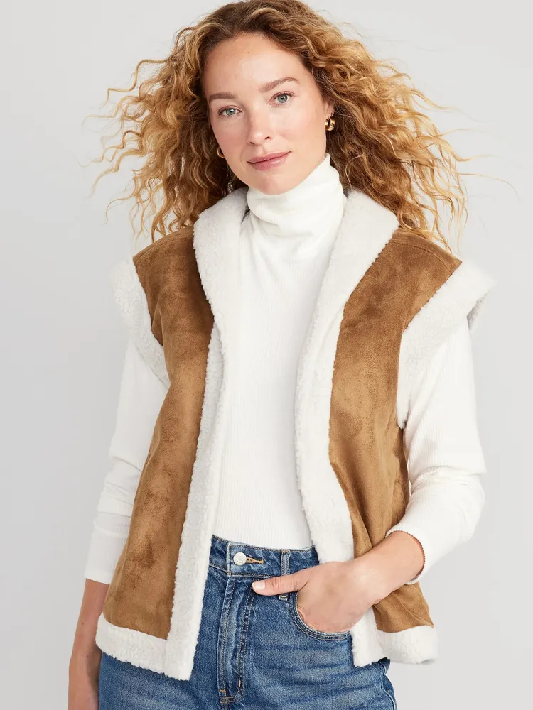 Old Navy Faux-Suede Sherpa-Trim Vest