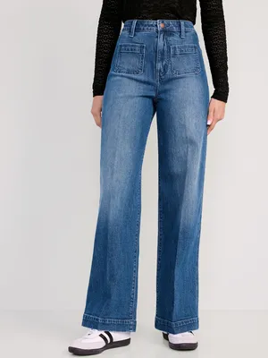 Extra High-Waisted Trouser Wide-Leg Jeans for Women