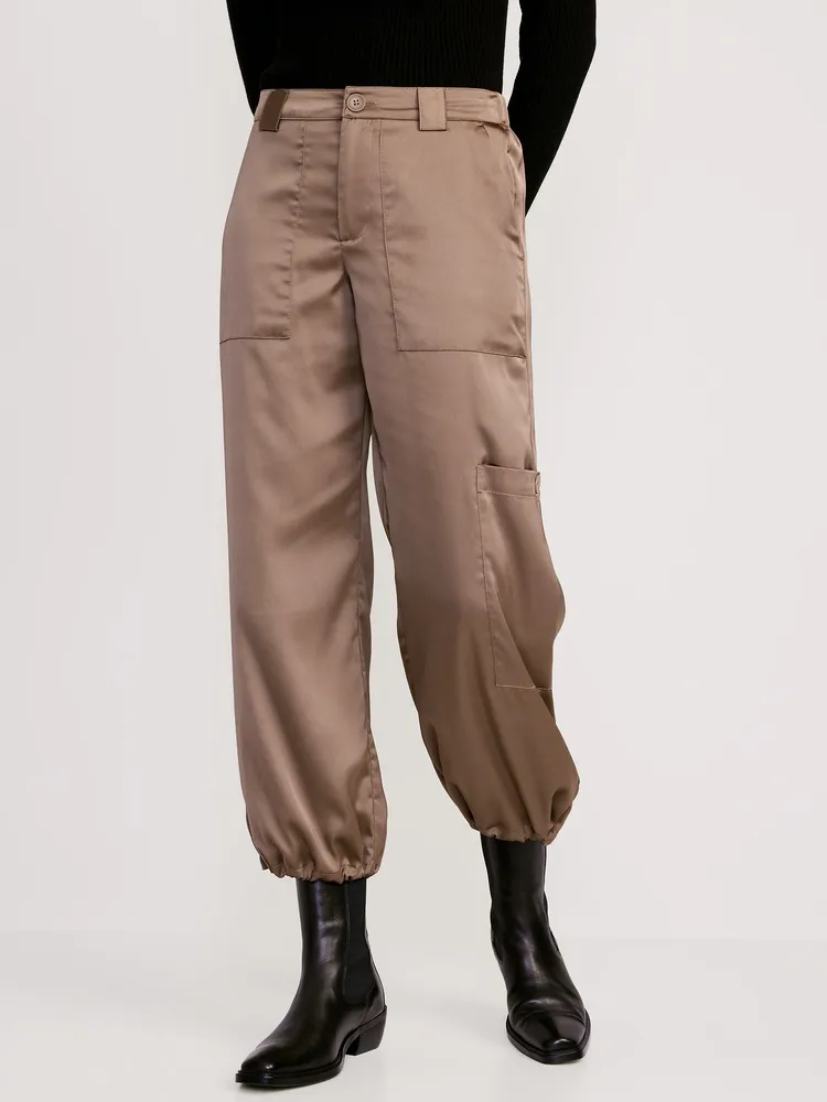 Old Navy High-Waisted Satin Cargo Jogger Pants for Women