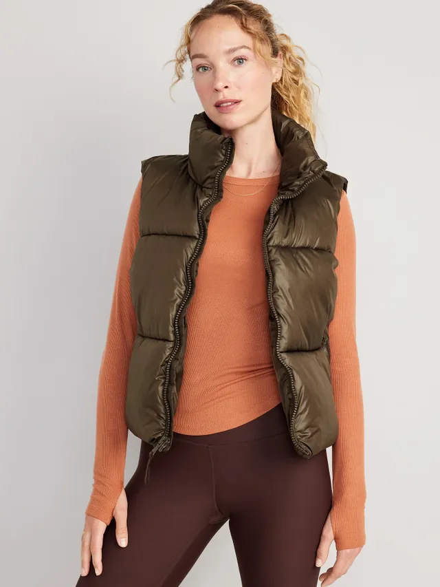 Water-Resistant Shiny Puffer Vest