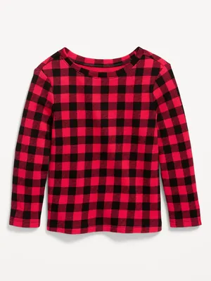 Printed Long-Sleeve Thermal-Knit T-Shirt for Toddler Girls