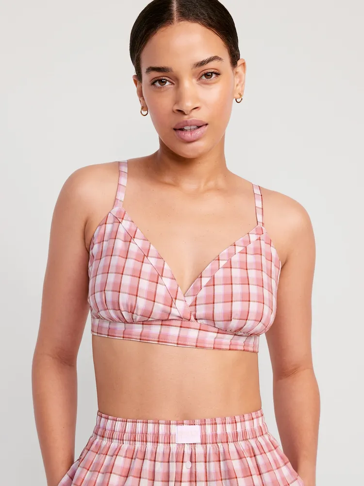 Cross-Front Poplin Bralette