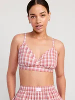 Cross-Front Poplin Bralette