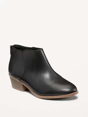 Faux-Leather Ankle Booties for Girls