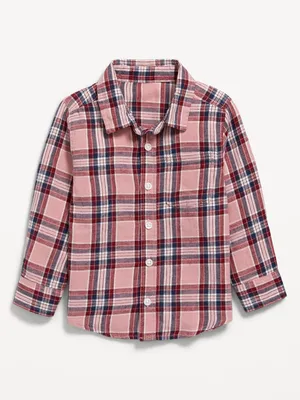 Long-Sleeve Linen-Blend Pocket Shirt for Toddler Boys