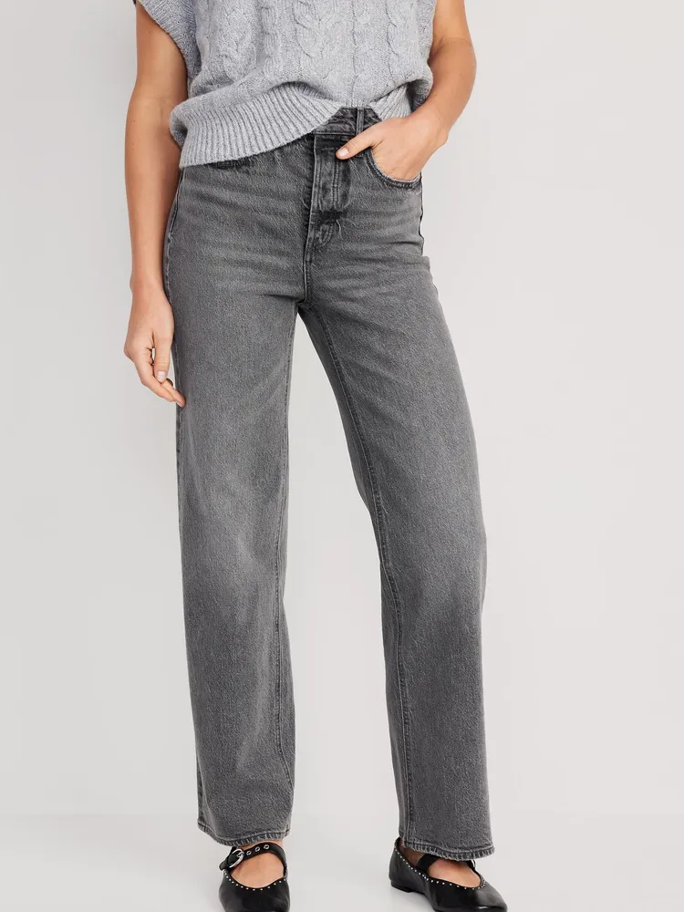 Extra High-Waisted Button-Fly Wide-Leg Jeans