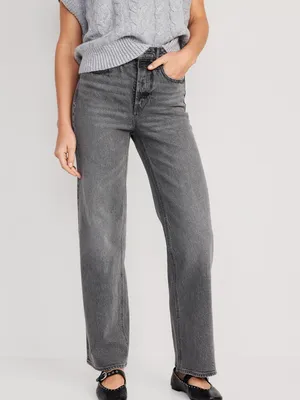 Extra High-Waisted Button-Fly Wide-Leg Jeans