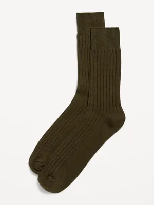 Rib-Knit Crew Socks for Men