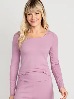 UltraLite Rib-Knit Pajama Top for Women