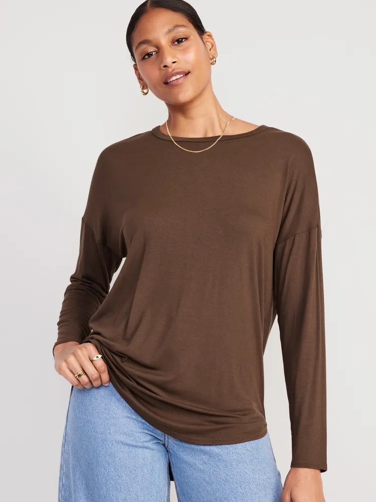Old Navy Luxe Long-Sleeve Tunic T-Shirt for Women