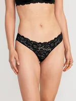 Mid-Rise Lace Bikini Underwear