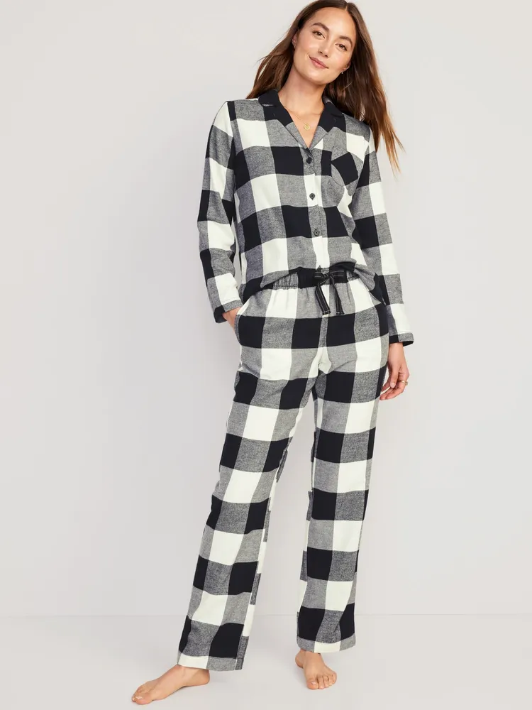 Women's Flannel Pajama Set in Navy